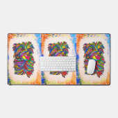 ヨークシャーテリアデスクBGマット デスクマット (キーボード&マウス)