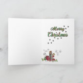 ヨークシャーテリアトラベルパリエッフェルタワークリスマスカード シーズンカード (内部)