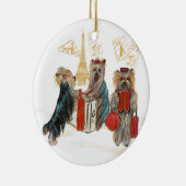 ヨークシャーテリアトラベルパリクリスマスオーナメント セラミックオーナメント (右)