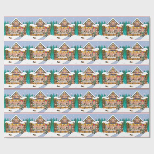 ヨークシャーテリアトリートショップクリスマスラッピング紙 ラッピングペーパー (フラット)