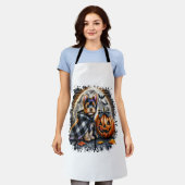 ヨークシャーテリアドグハロウィーンスクエア エプロン (着用した状態)