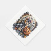 ヨークシャーテリアドグハロウィーンスクエア スタンダードランチョンナプキン (角)