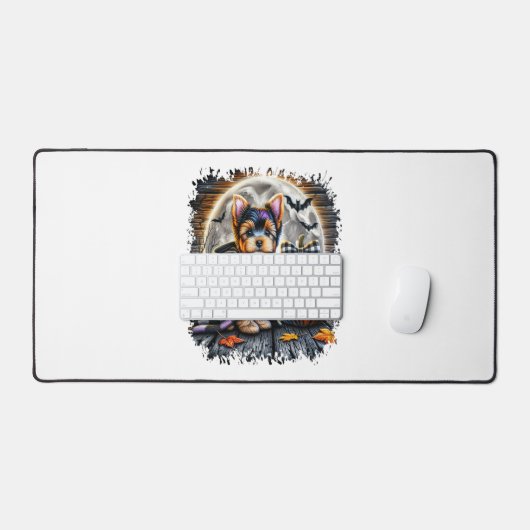 ヨークシャーテリアドグハロウィーンスクエア デスクマット (キーボード&マウス)