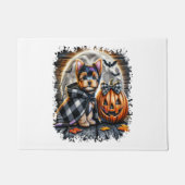 ヨークシャーテリアドグハロウィーンスクエア ドアマット (正面)