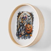 ヨークシャーテリアドグハロウィーンスクエア 壁時計 (傾斜)