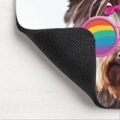 ヨークシャーテリアドッグとハートバレンタインデー マウスパッド (コーナー)