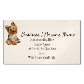 ヨークシャーテリアドッグアニマルロゴ動物 マグネット名刺 (正面)