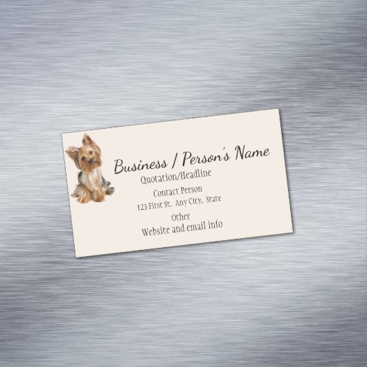 ヨークシャーテリアドッグアニマルロゴ動物 マグネット名刺 (インサイチュ)