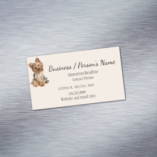 ヨークシャーテリアドッグアニマルロゴ動物 マグネット名刺 (インサイチュ)