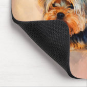 ヨークシャーテリアドッグアートウォーターカラーポートレート マウスパッド (コーナー)