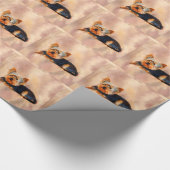 ヨークシャーテリアドッグアートウォーターカラーポートレート ラッピングペーパー (角)