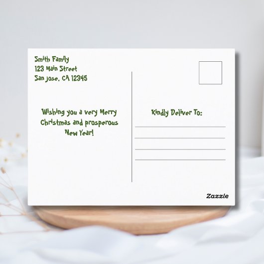 ヨークシャーテリアドッグウォーターカラークリスマスパーソナライズされた ポストカード