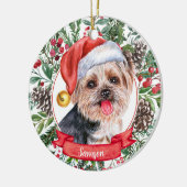 ヨークシャーテリアドッグカスタムクリスマスオーナメント セラミックオーナメント (左)