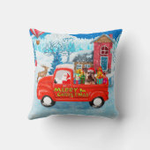 ヨークシャーテリアドッグクリスマスデリバリートラック クッション (裏面)