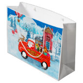 ヨークシャーテリアドッグクリスマスデリバリートラック ラージペーパーバッグ (裏面アングル)