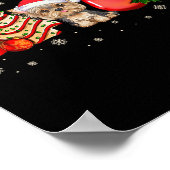 ヨークシャーテリアドッグクリスマスパジャマスコーヒーラテマグスクスマ ポスター (角)