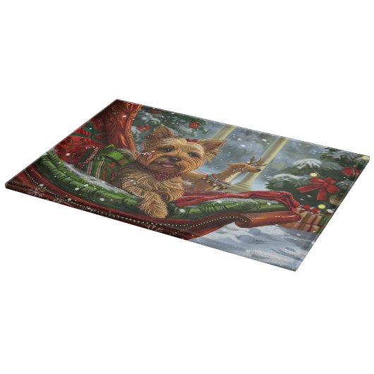 ヨークシャーテリアドッグクリスマスフェスティバル カッティングボード (角)