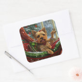 ヨークシャーテリアドッグクリスマスフェスティバル スクエアシール (封筒)