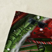 ヨークシャーテリアドッグクリスマスフェスティバル ビーチタオル (インサイチュ)