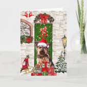 ヨークシャーテリアドッグクリスマス カード (正面)