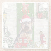 ヨークシャーテリアドッグクリスマス ガラスコースター (裏面)