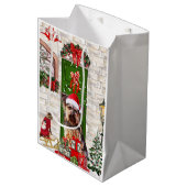 ヨークシャーテリアドッグクリスマス ミディアムペーパーバッグ (正面アングル)