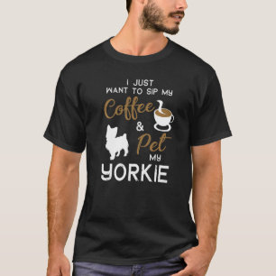 ヨークシャーテリアドッグコーヒーオーナークリスマス誕生日 Tシャツ
