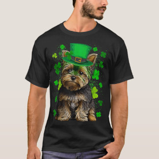 ヨークシャーテリアドッグシャームロックSt patricks day Tシャツ