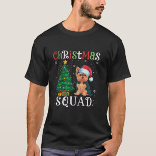 ヨークシャーテリアドッグスクワッドボーイズガールズキッズクリスマスツリー李 Tシャツ