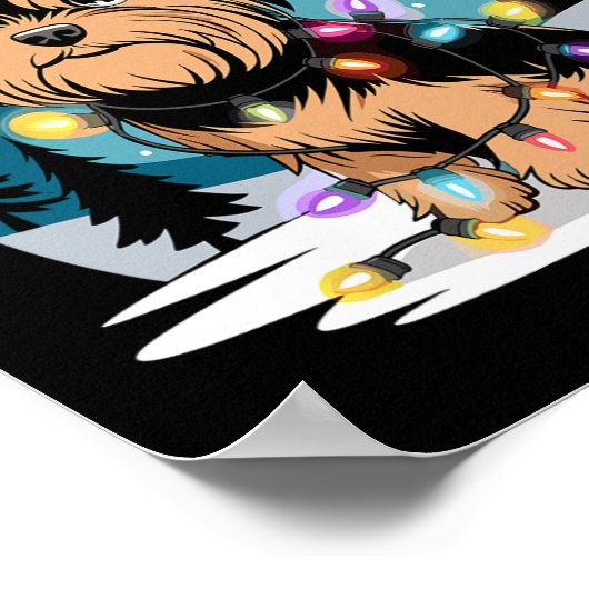 ヨークシャーテリアドッグズツリークリスマスセータークリスマスペットアニマル ポスター (角)