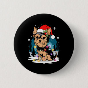 ヨークシャーテリアドッグズツリークリスマスセータークリスマスペットアニマル 缶バッジ