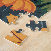 ヨークシャーテリアドッグハロウィーンウィッチとカボチャ ジグソーパズル (側面)