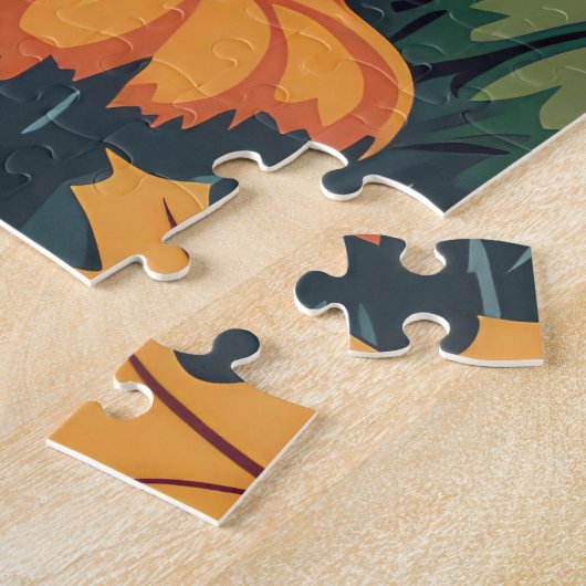 ヨークシャーテリアドッグハロウィーンウィッチとカボチャ ジグソーパズル (側面)