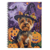ヨークシャーテリアドッグハロウィーンウィッチとカボチャ ノートブック (正面)