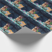 ヨークシャーテリアドッグハロウィーントラック怖い夜 ラッピングペーパー (角)