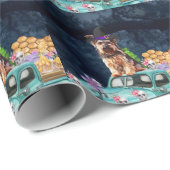 ヨークシャーテリアドッグハロウィーントラック怖い夜 ラッピングペーパー (ロールコーナー)