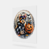 ヨークシャーテリアドッグハロウィーン アクリルサイン (傾斜)