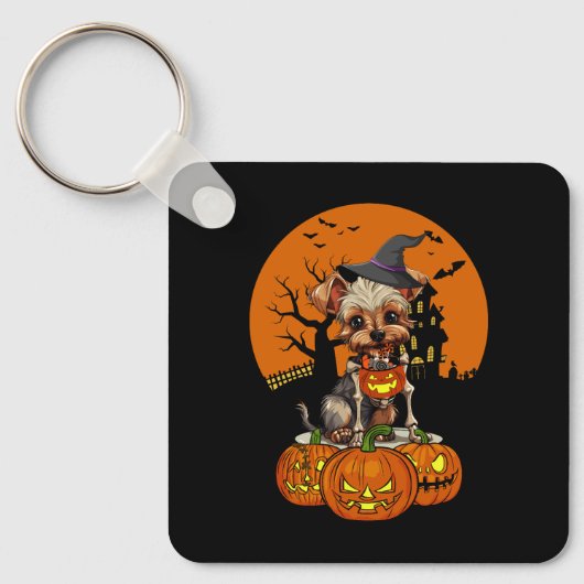 ヨークシャーテリアドッグハロウィーン キーホルダー (正面)