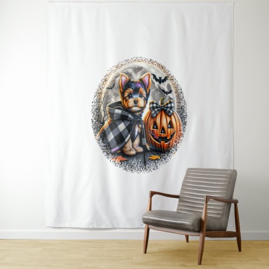 ヨークシャーテリアドッグハロウィーン タペストリー (インサイチュ)