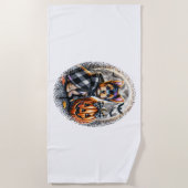 ヨークシャーテリアドッグハロウィーン ビーチタオル (正面)