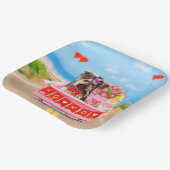 ヨークシャーテリアドッグバレンタインデートラックハート ペーパープレート (傾斜あり)