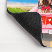 ヨークシャーテリアドッグバレンタインデートラックハート マウスパッド (コーナー)