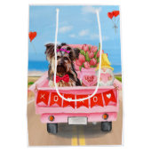 ヨークシャーテリアドッグバレンタインデートラックハート ミディアムペーパーバッグ (裏面)