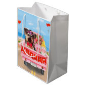 ヨークシャーテリアドッグバレンタインデートラックハート ミディアムペーパーバッグ (裏面アングル)