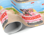 ヨークシャーテリアドッグバレンタインデートラックハート ラッピングペーパー (ロールコーナー)