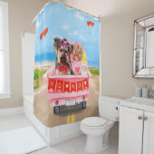 ヨークシャーテリアドッグバレンタインデートラック シャワーカーテン (インサイチュ)