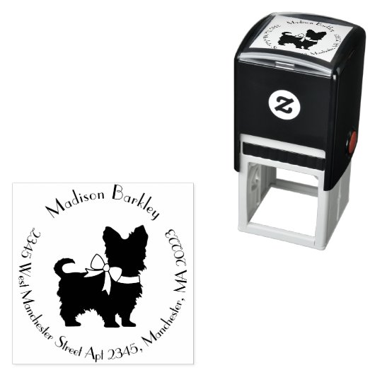 ヨークシャーテリアドッグパピーヨークシャーテリア セルフインキングスタンプ (インサイチュ)