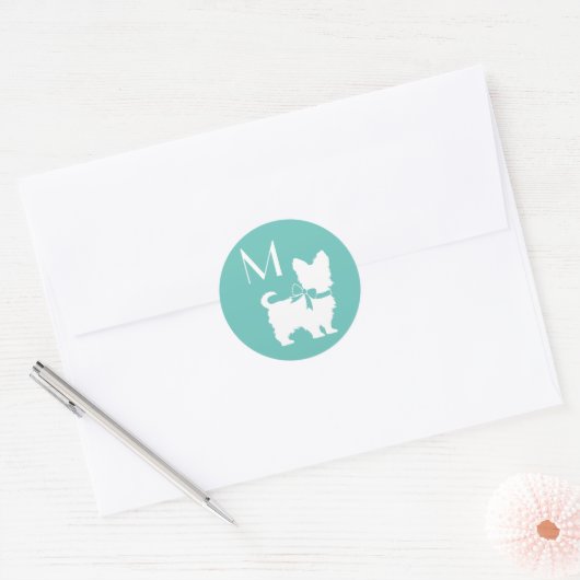 ヨークシャーテリアドッグパピーヨークシャーテリア ラウンドシール (封筒)