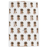 ヨークシャーテリアドッグブラウンペットモダン動物かわいい ミディアムペーパーバッグ (正面)