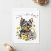 ヨークシャーテリアドッグママフローラ ノートカード (正面/裏面インサイチュ)